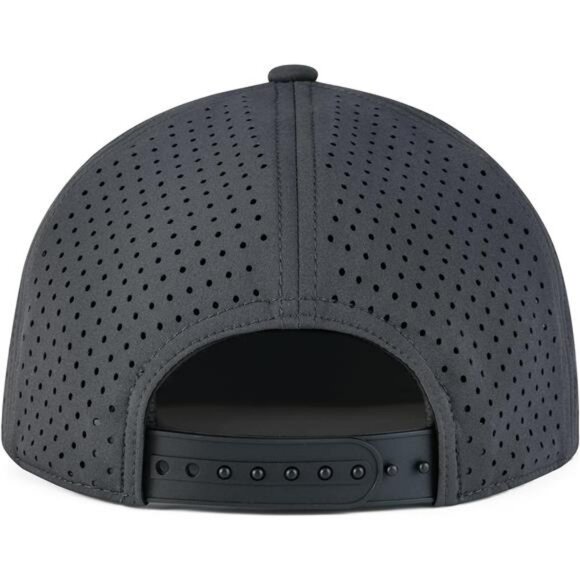 Mens Flat Brim Snapback Hat Adjustable Breathable Performance Baseball Cap - Picture 5 of 7